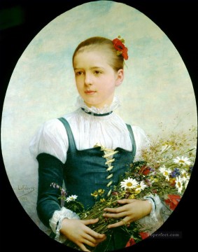 Retrato de Edna Barger de Connecticut 1884 Jules Joseph Lefebvre Pinturas al óleo
